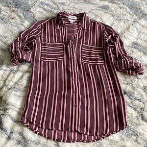 Express Slim Fit Striped Portifino Shirt Size XS